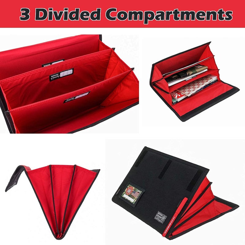 RE ROUGH ENOUGH Rough Enough Accordion Expanding File Folder Document Organizer Portable Expandable Portfolio Storage for Office Travel Black Cordura - Image 4